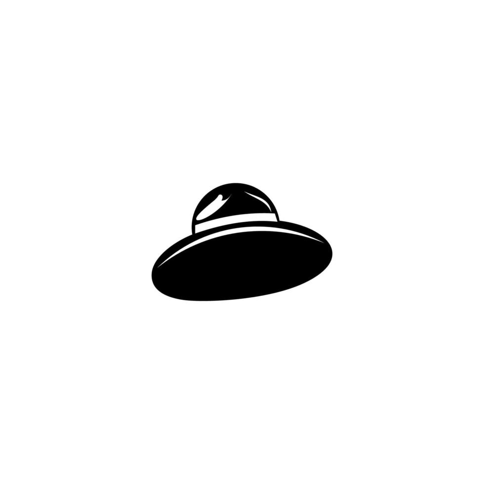 sombrero de playa icono de Panamá en estilo negro aislado sobre fondo blanco. vector