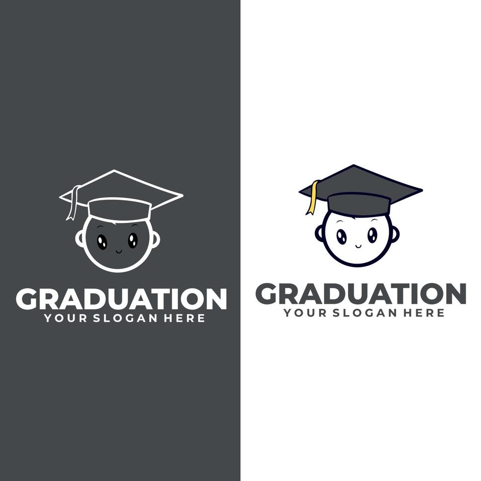 Graduation Logo. Smart child logo. Education kids club. vector