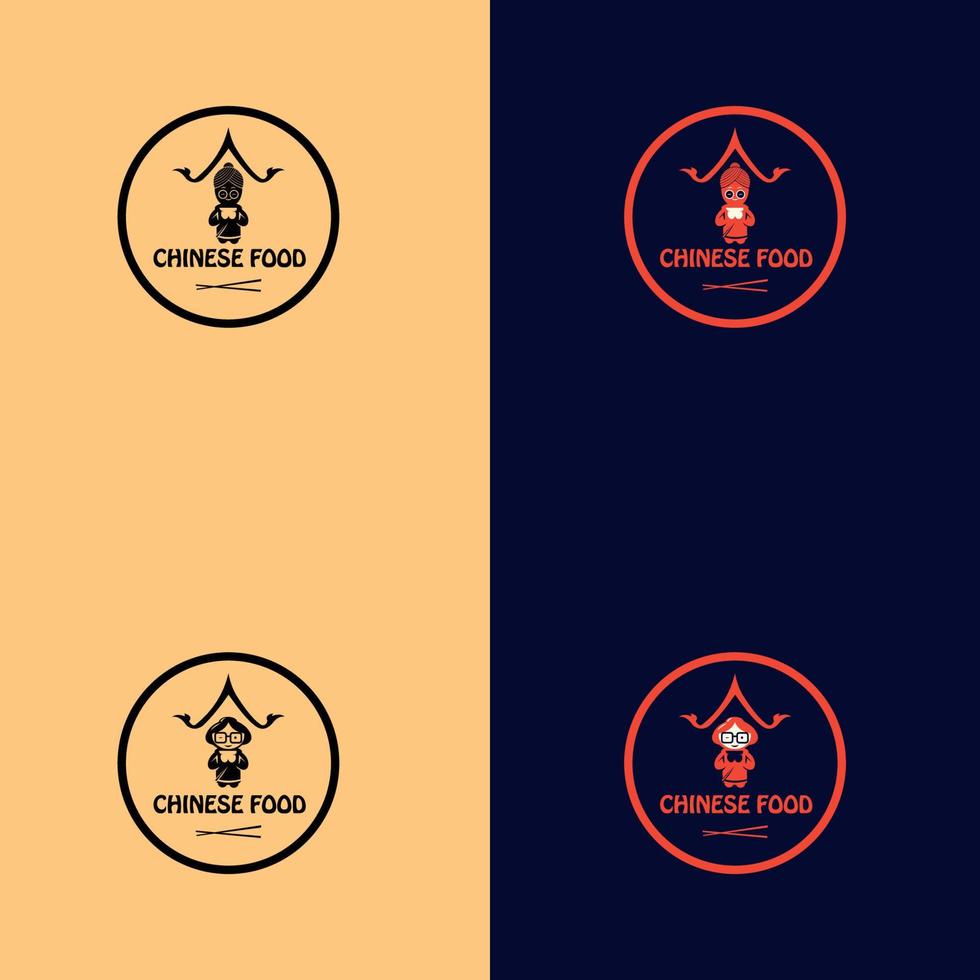 Asian food logo templates set. suitable for company logo, print, digital, icon, apps, and other marketing material purpose. vector