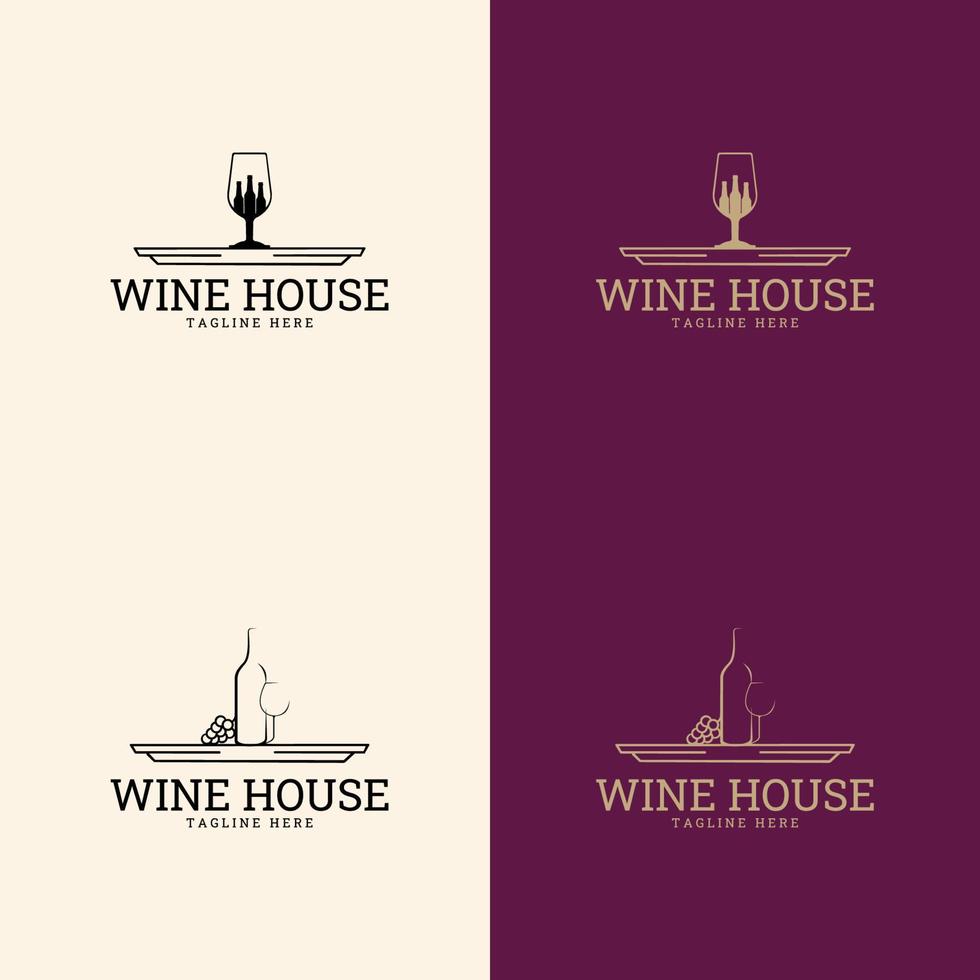 Wine logo design template. Vector icon for restaurant menu.