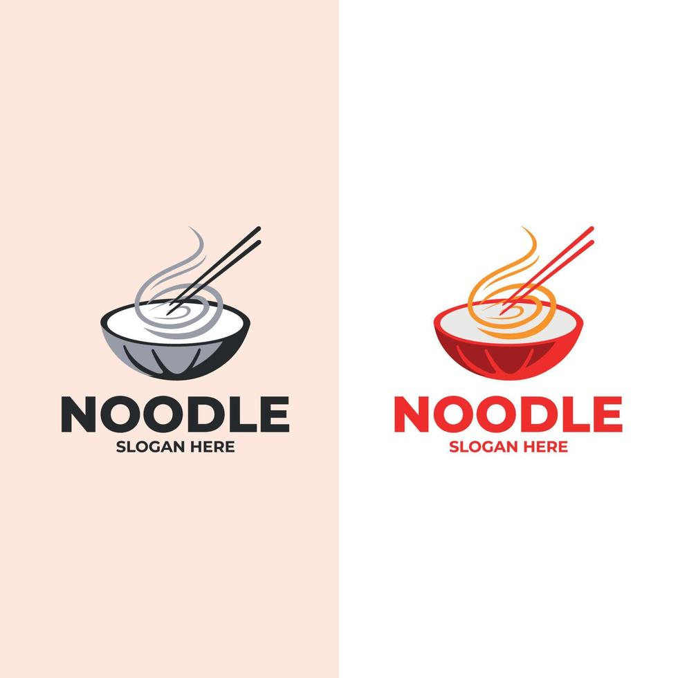 noodle logo design. uitable for any business related to ramen, noodles, fast food restaurant, Korean food, Japanese food or any other business vector