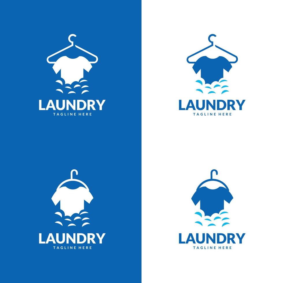 Laundry Logo. Template Design Vector for laundry business in creative silhouette shape isolate vector illustration.