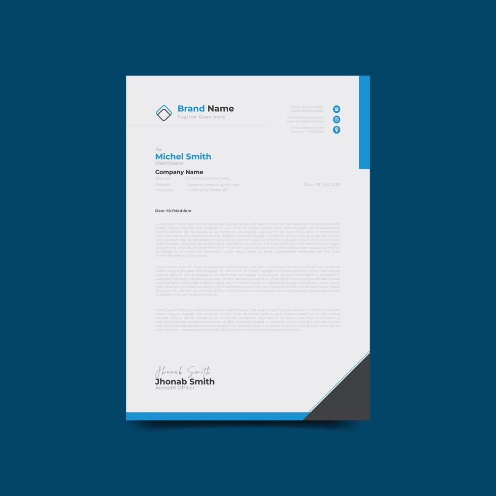 Corporate Business letterhead design Template vector