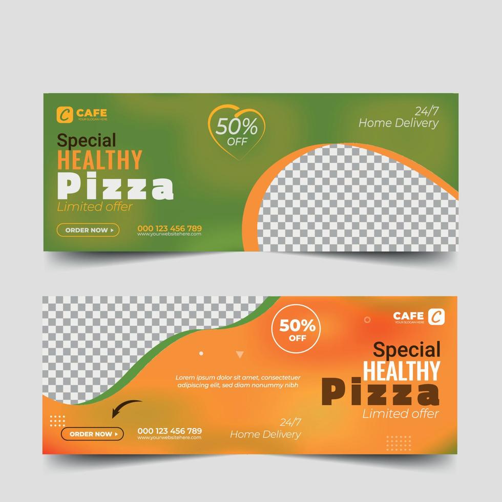 Fast food social media web banner vector design template