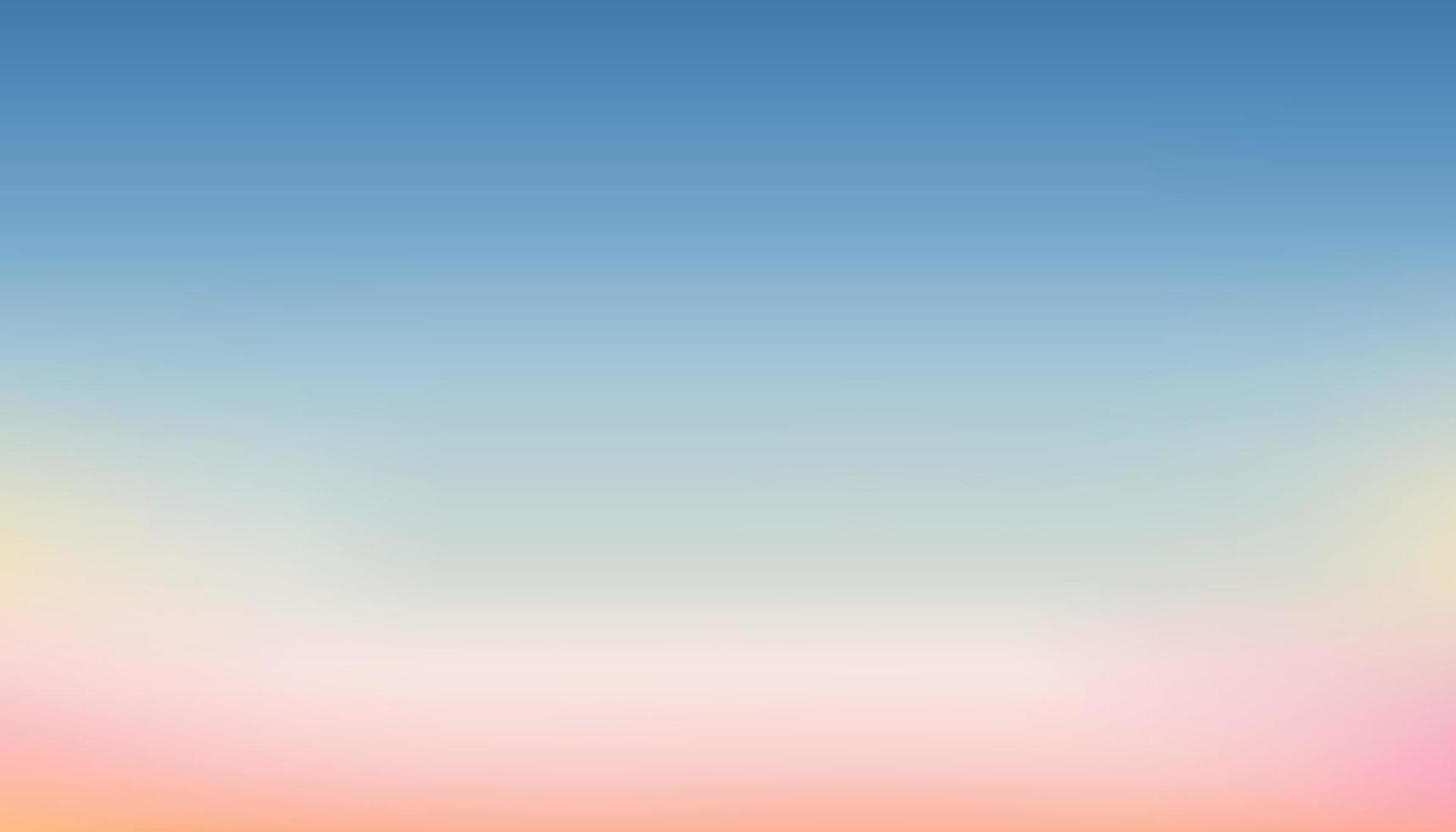 cielo matutino vectorial, paisaje de cielo primaveral horizonte en azul, amarillo, color rosa, ilustración de fondo cielo natural en verano soleado, fondo de banner natural horizonte para el día mundial del medio ambiente, día de la tierra vector