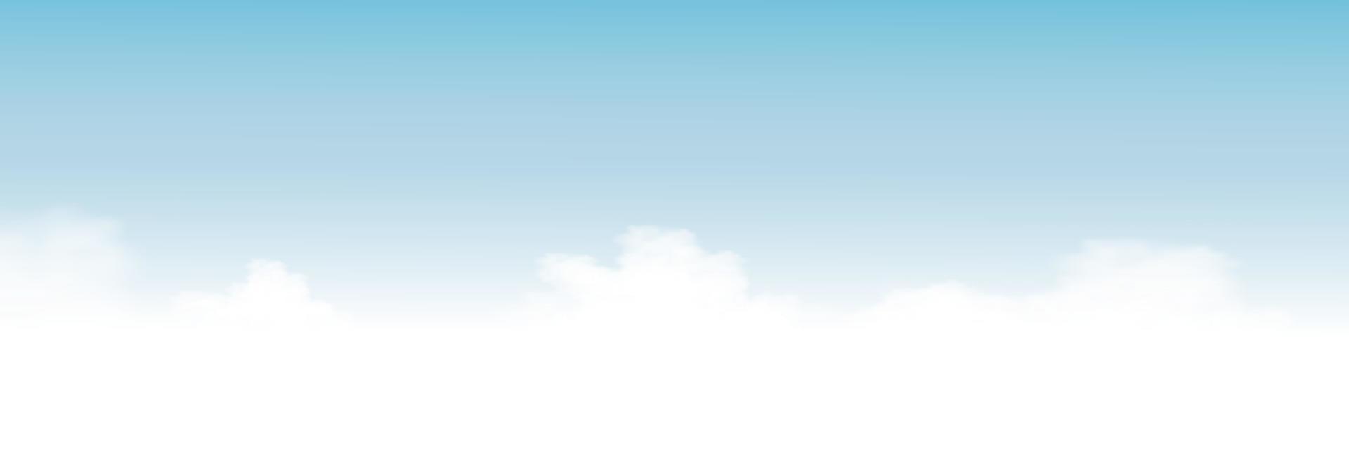 cielo azul con fondo de nubes altoestratos, cielo de dibujos animados vectoriales con nubes cirros, concepto de toda la bandera del horizonte estacional en los días soleados de primavera y verano por la mañana. horizonte de ilustración vectorial vector