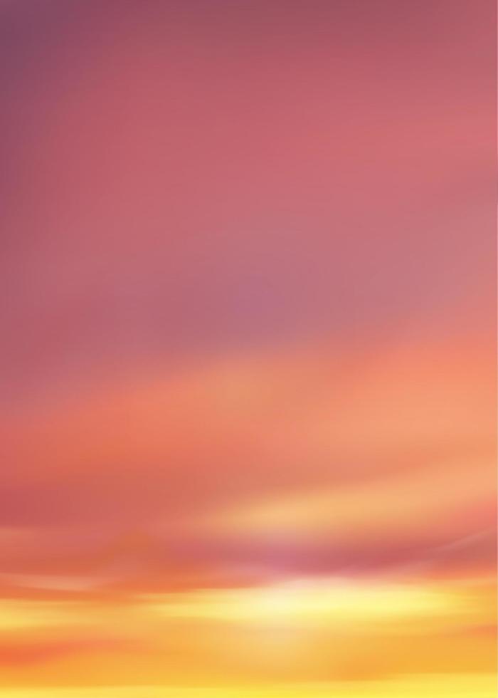 Sunrise in Morning with Orange,Yellow and Pink sky, Vertical Dramatic twilight landscape with Sunset in evening, Vector mesh horizon Sky  banner of sunrise or sunlight for four seasons background