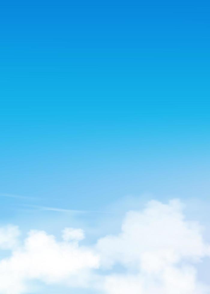 cielo azul con fondo de nubes altoestratos, cielo de dibujos animados vectoriales con nubes cirros, concepto todo banner vertical estacional en el día soleado primavera y verano por la mañana.3dilustración vectorial de la naturaleza vector