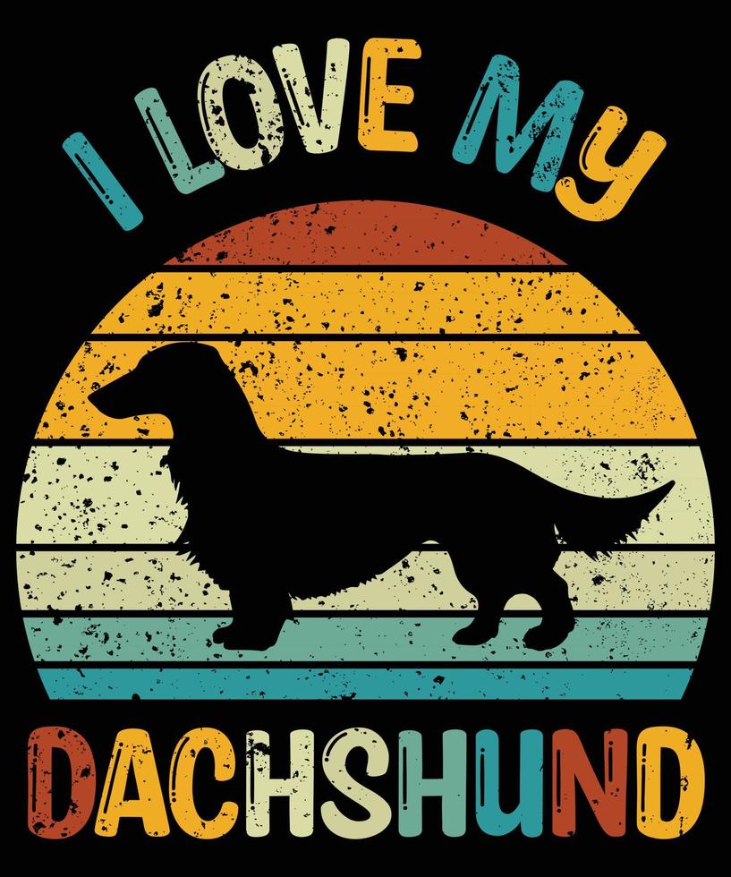 Doxie Dachshund Dog Shirt Retro Vintage 70s Silhouette Gift Doxie Dachshund Dog Shirt Retro Vintage 70s Silhouette Gift