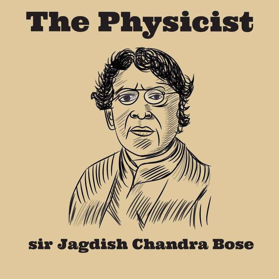 sir jagadish chandra bose retrato vector