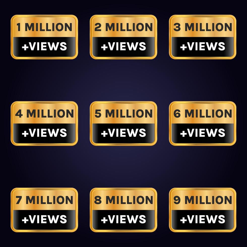 golden color million views celebration  background design banner vector
