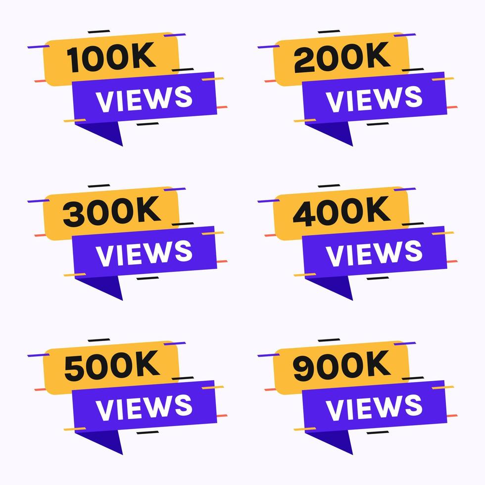 speed style 100k to 900k views celebration  banner vector