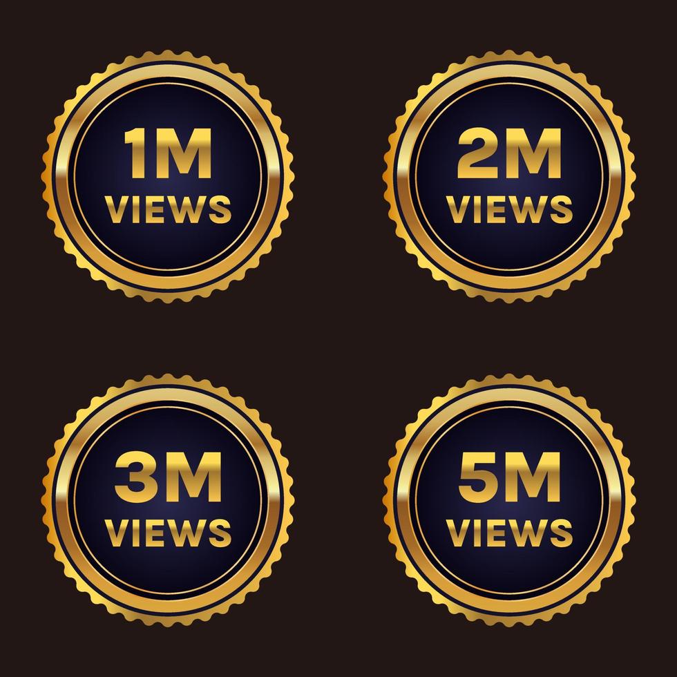 golden color million views celebration  background design banner vector