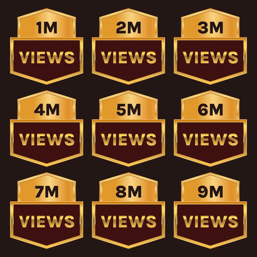 golden color million views celebration  background design banner vector