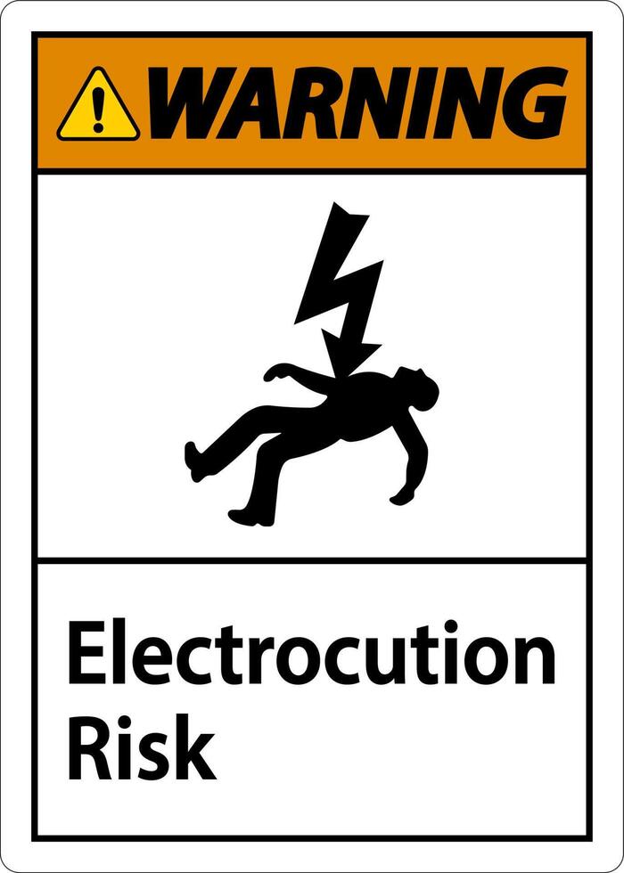 Warning Electrocution Risk Sign On White Background vector