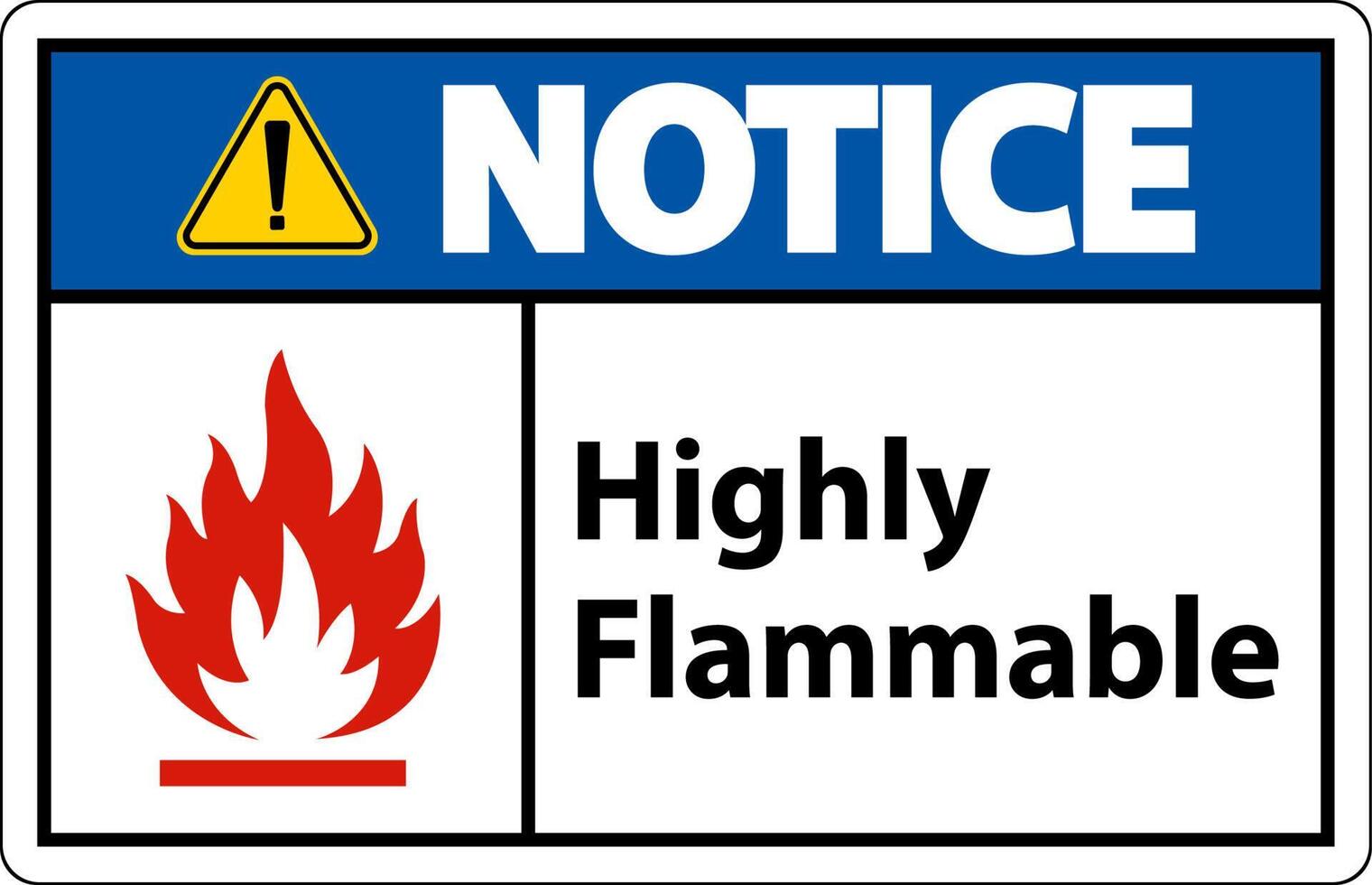 Notice Highly Flammable Sign On White Background vector