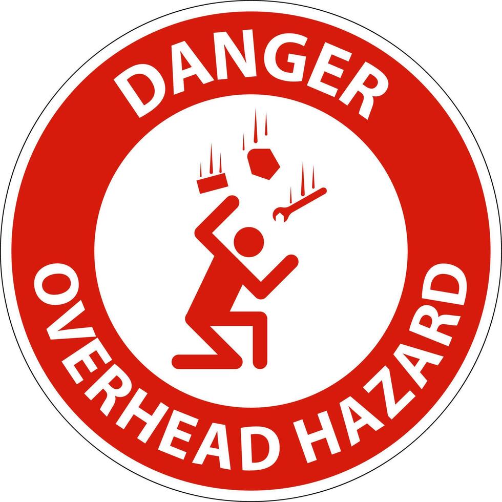 Danger Overhead Hazard Sign On White Background 9881897 Vector Art at Vecteezy