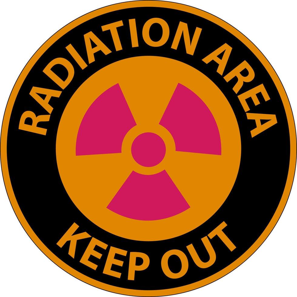 Warning Radiation Area Keep Out Sign On White Background vector