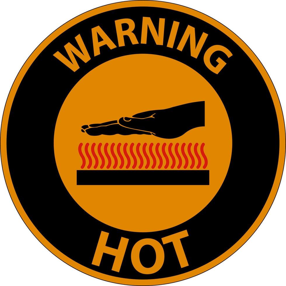 Warning Hot Symbol On White Background vector