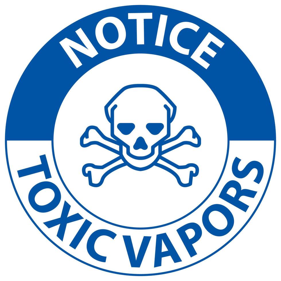 Aviso signo de vapores tóxicos sobre fondo blanco. vector