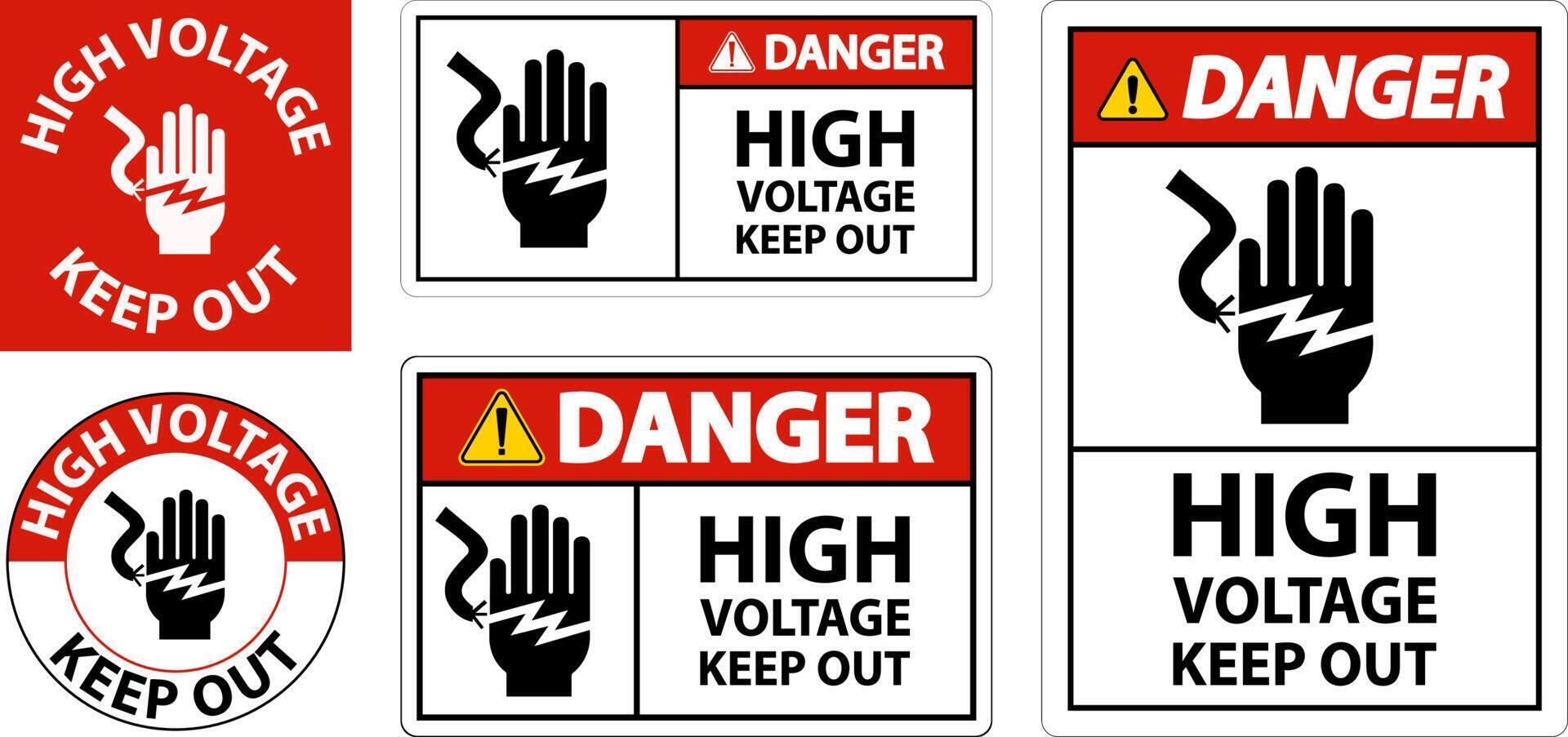 Danger High Voltage Keep Out Sign On White Background vector