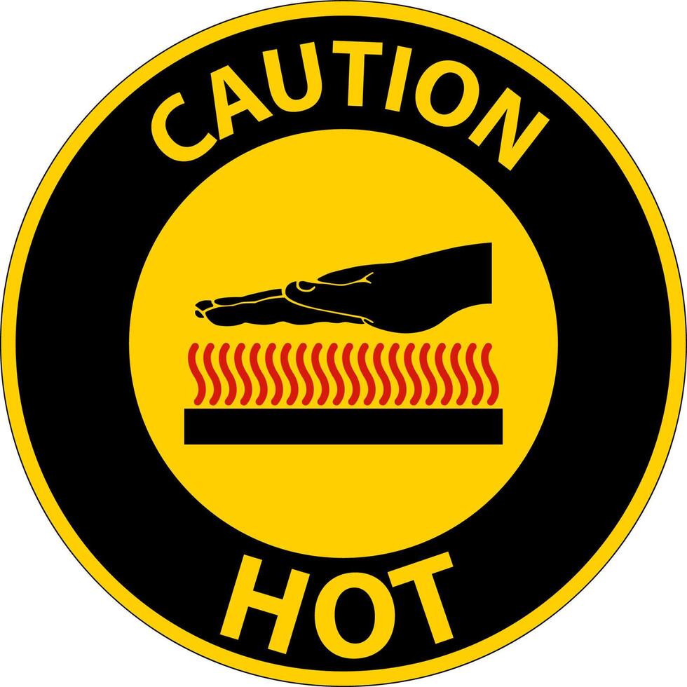 Caution Hot Symbol On White Background vector