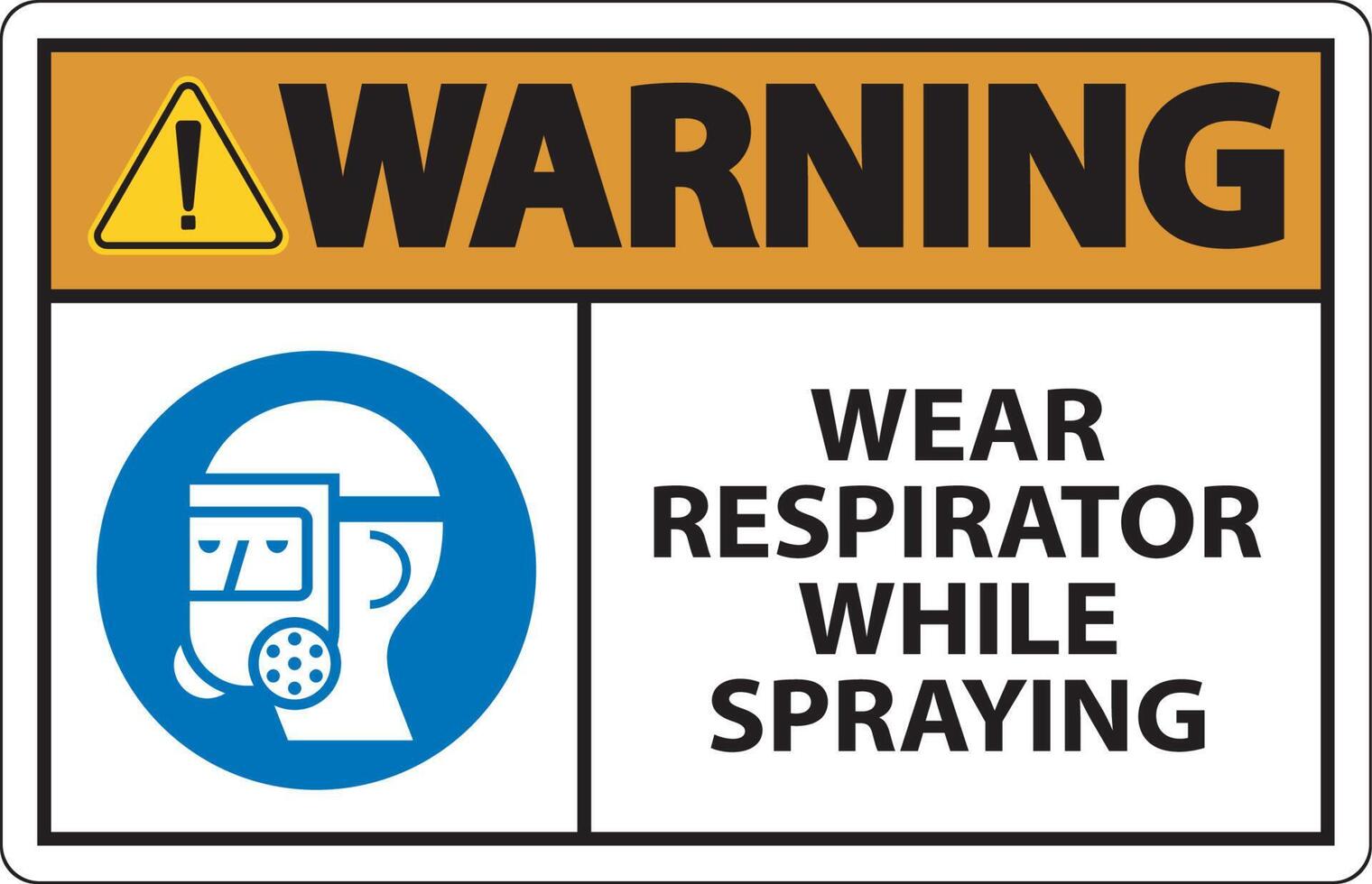 advertencia de uso de respirador mientras se rocía el signo con el símbolo vector