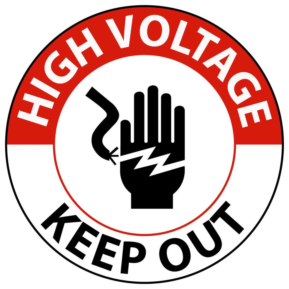 Danger High Voltage Keep Out Sign On White Background vector