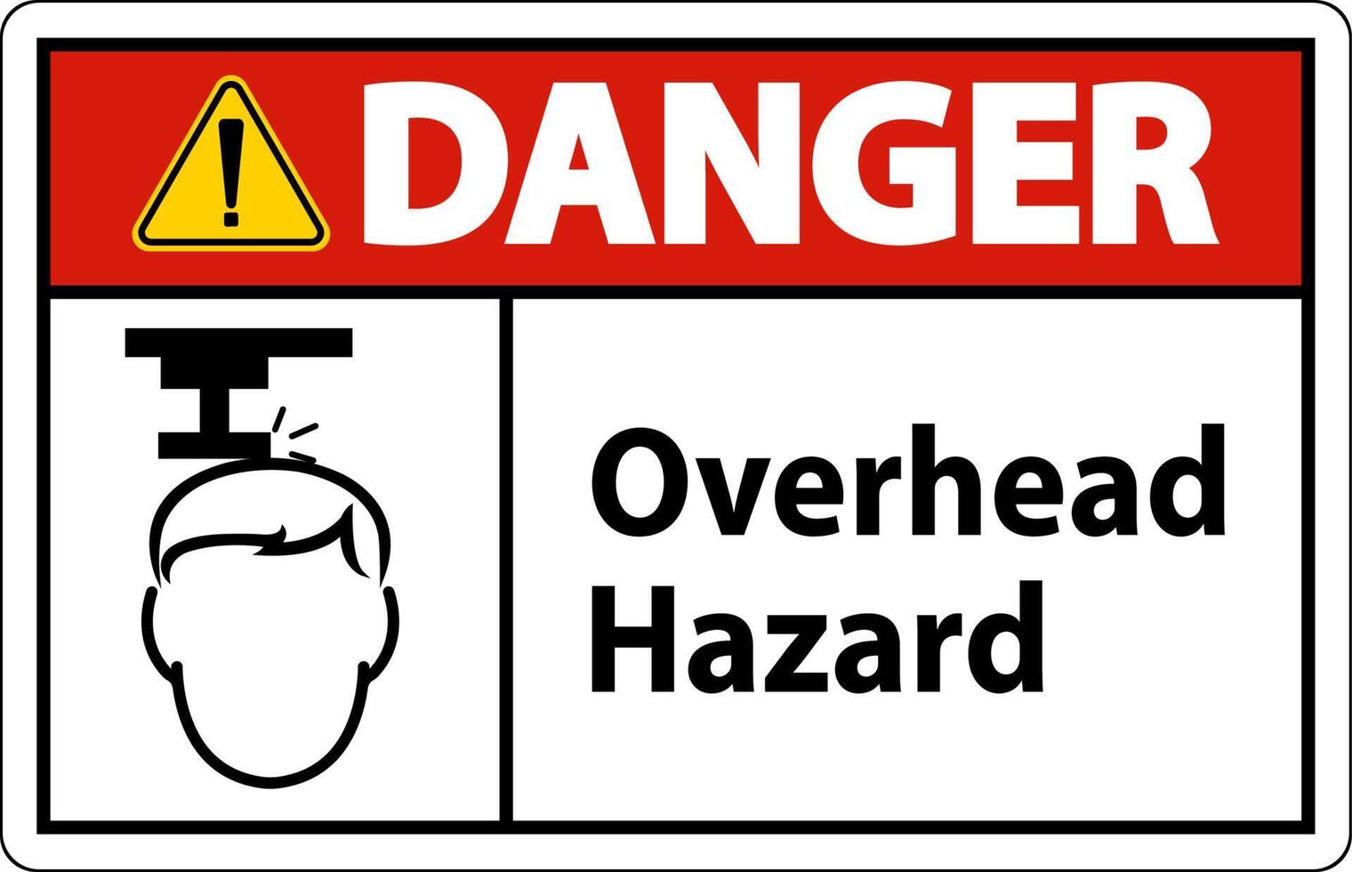 Danger Overhead Hazard Sign On White Background vector