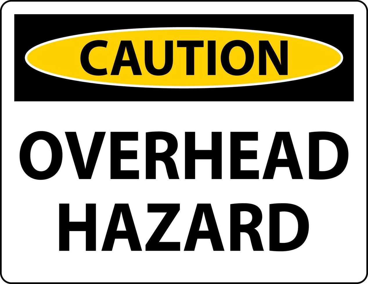 Caution Overhead Hazard Sign On White Background vector