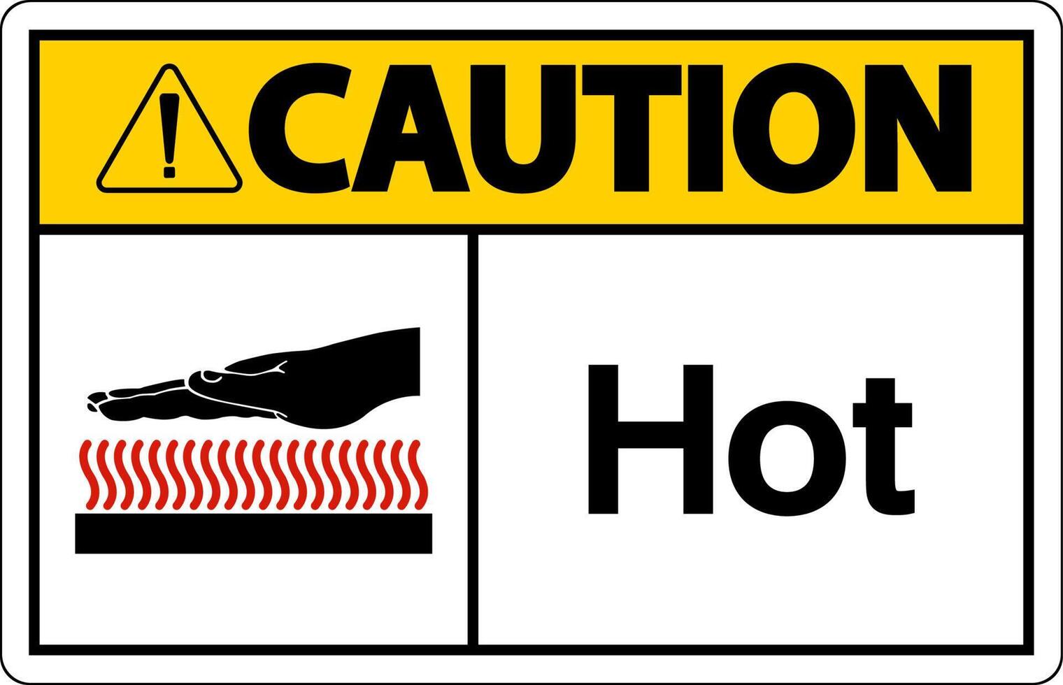 Caution Hot Symbol On White Background vector