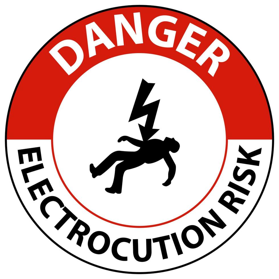 Danger Electrocution Risk Sign On White Background vector