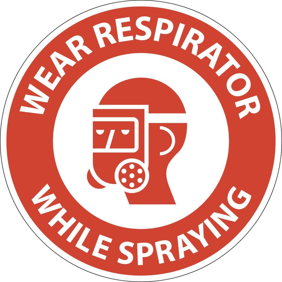 Danger Wear Respirator While Spraying Sign With Symbol vector