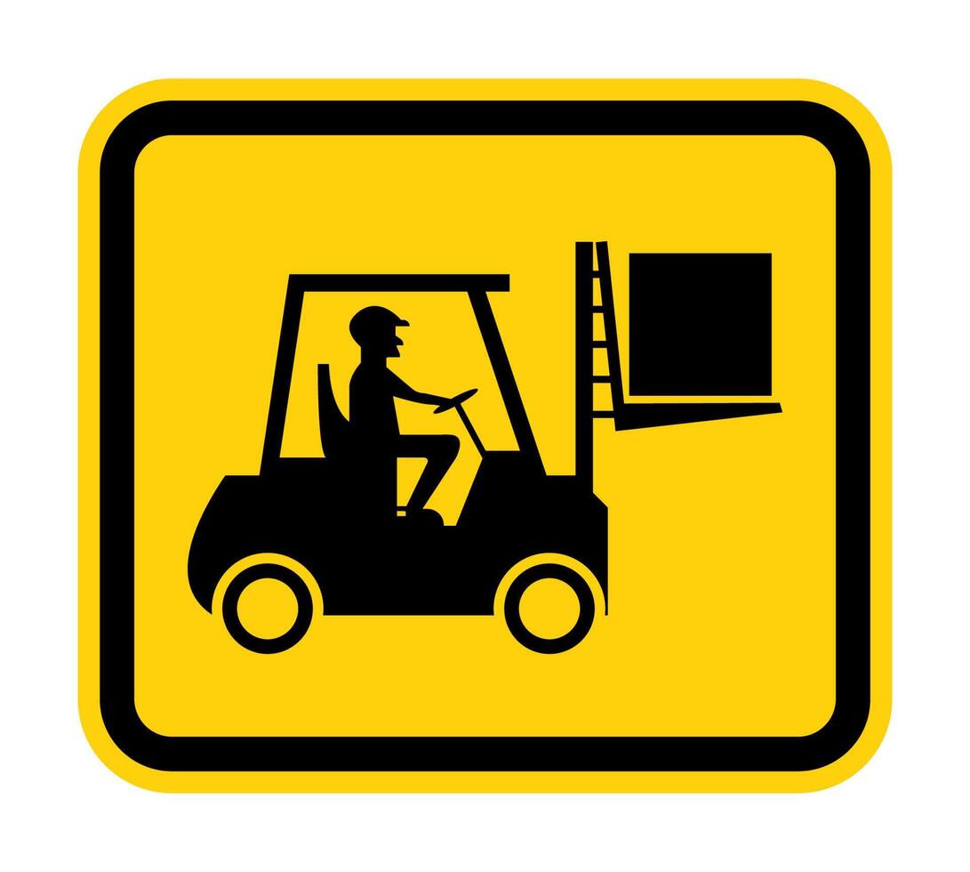 Forklift truck sign,Hazard warning forklift vector