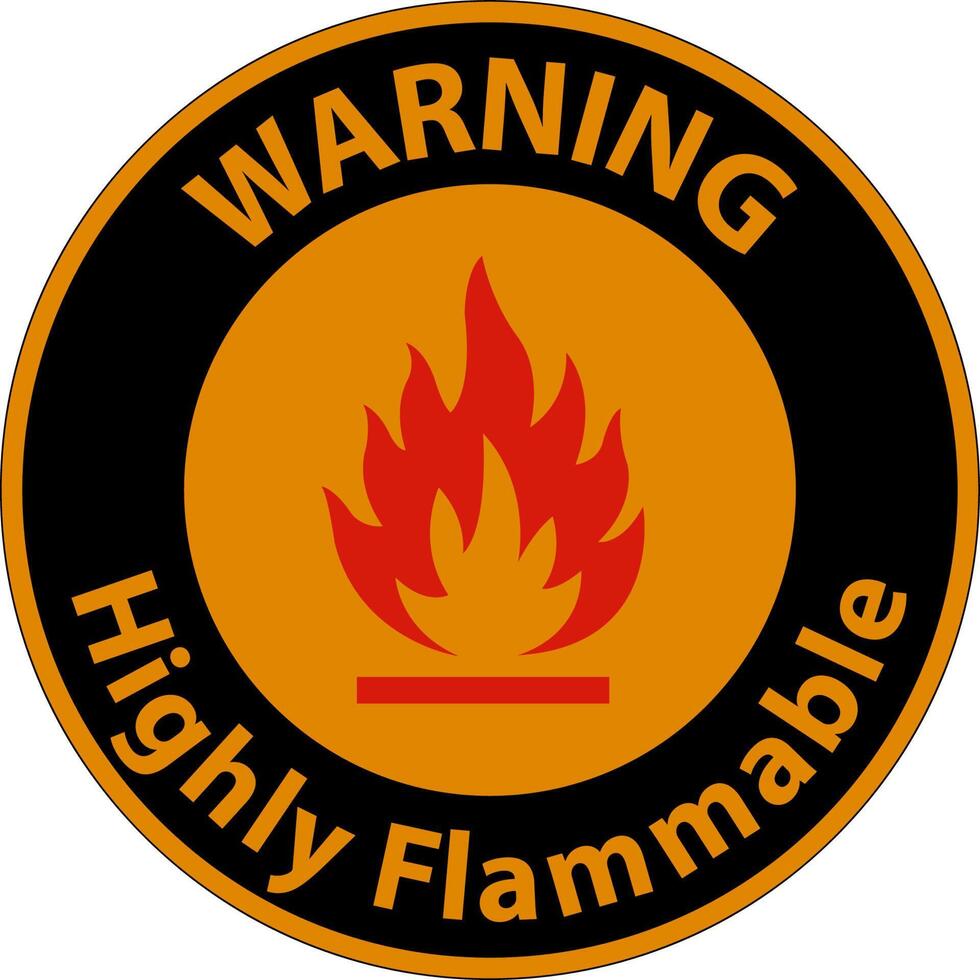 Warning Highly Flammable Sign On White Background vector