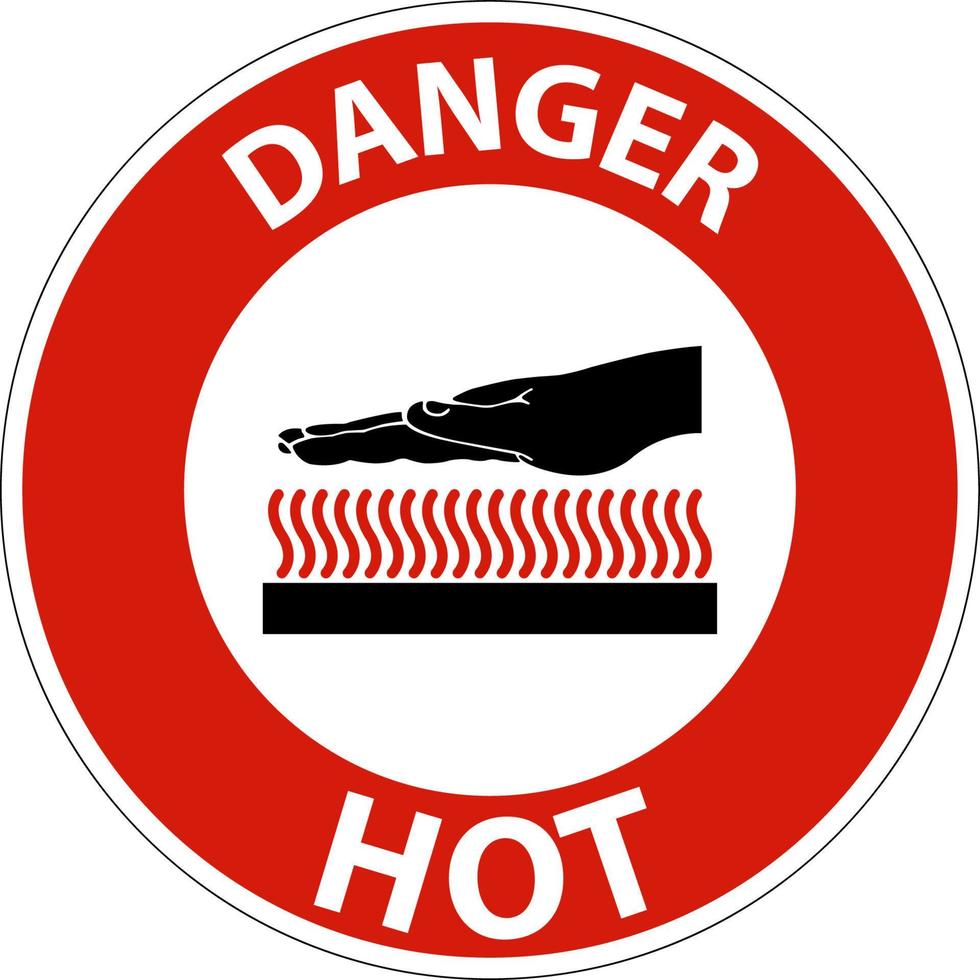 Danger Hot Symbol On White Background vector