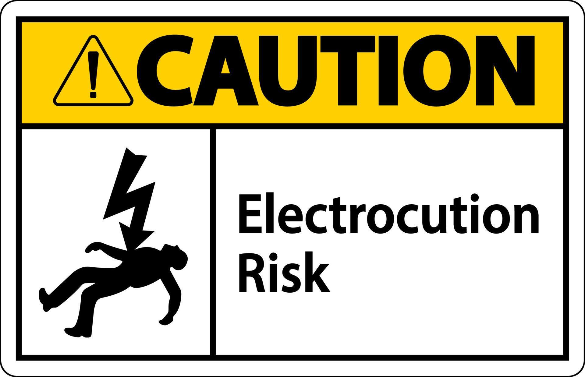 Caution Electrocution Risk Sign On White Background 9882081 Vector Art