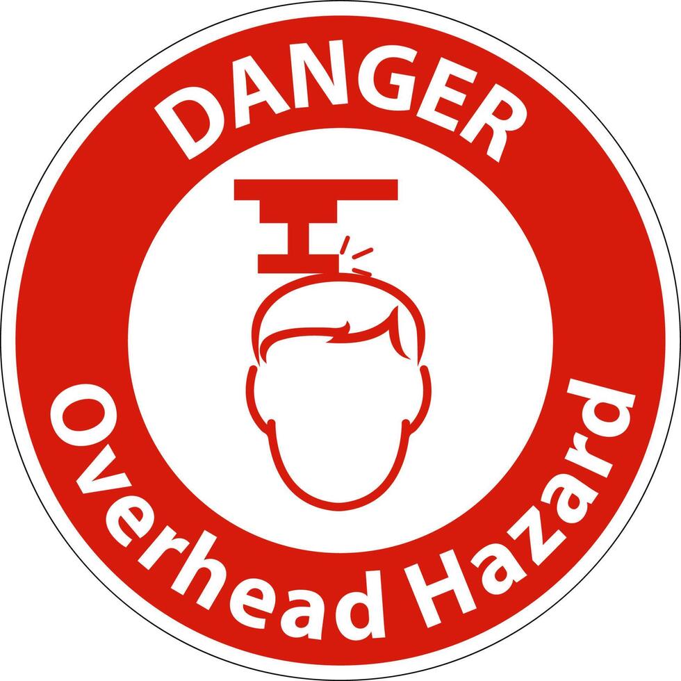 Danger Overhead Hazard Sign On White Background vector