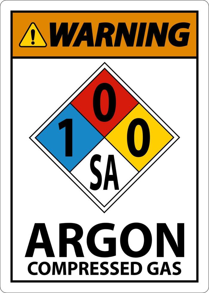 NFPA Warning Argon Compressed Gas 1-0-0-SA Sign vector