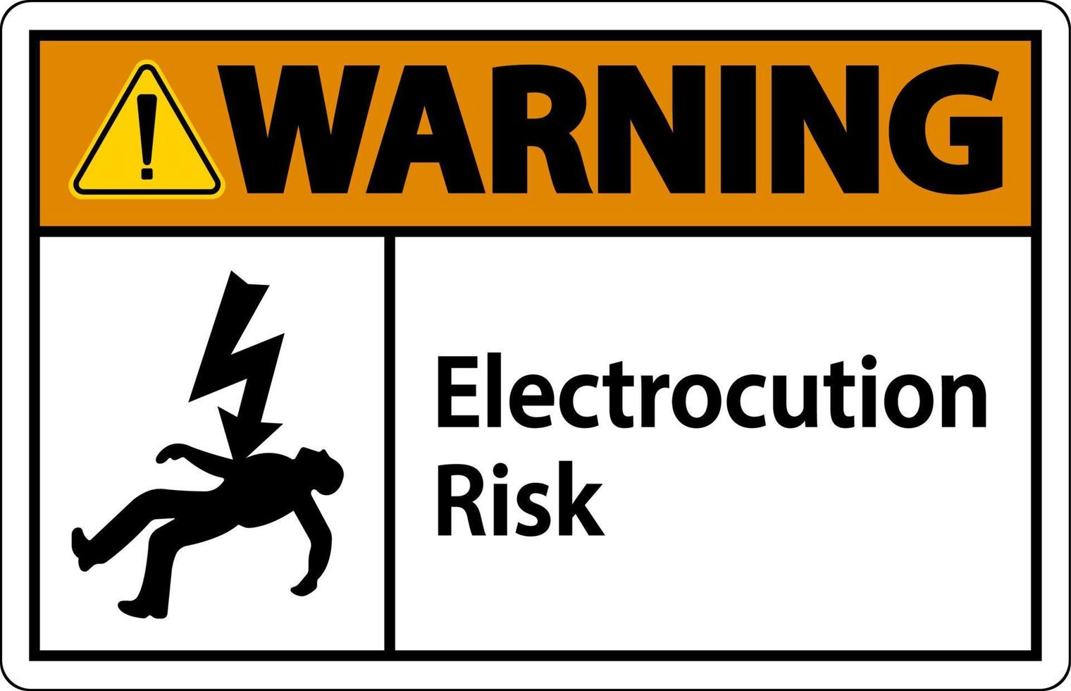señal de advertencia de riesgo de electrocución sobre fondo blanco vector