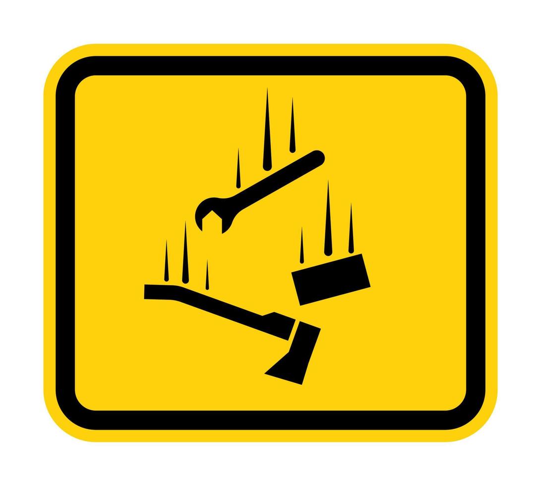 Watch for falling materials sign on white background vector