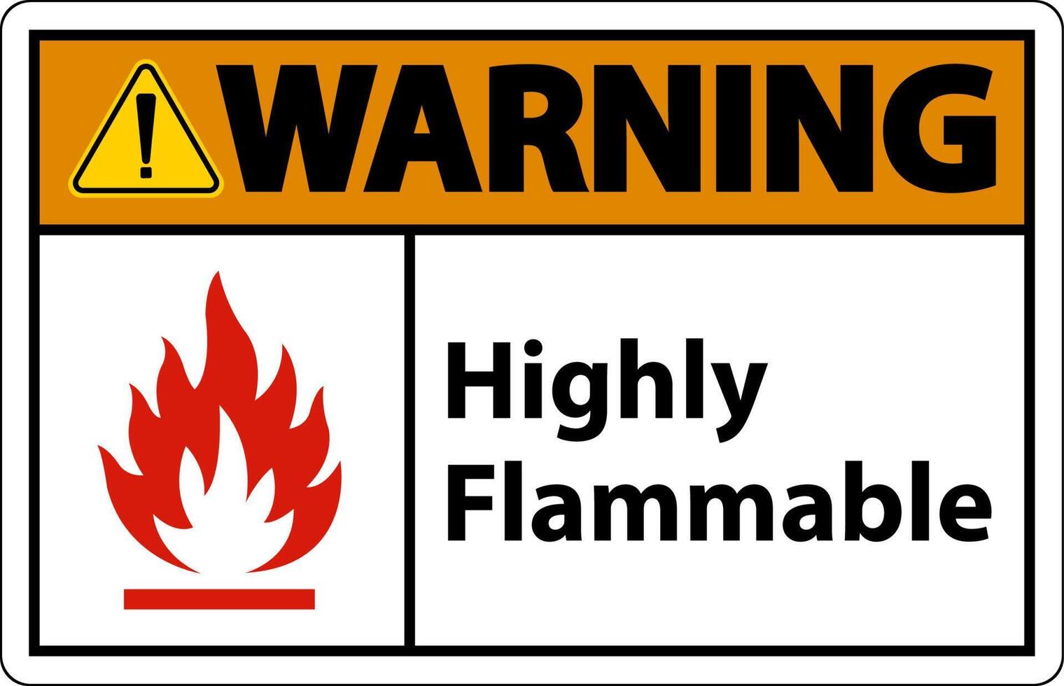 Warning Highly Flammable Sign On White Background vector