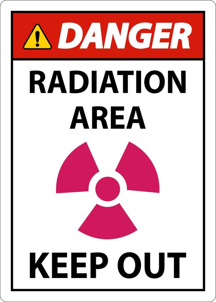 Danger Radiation Area Keep Out Sign On White Background vector