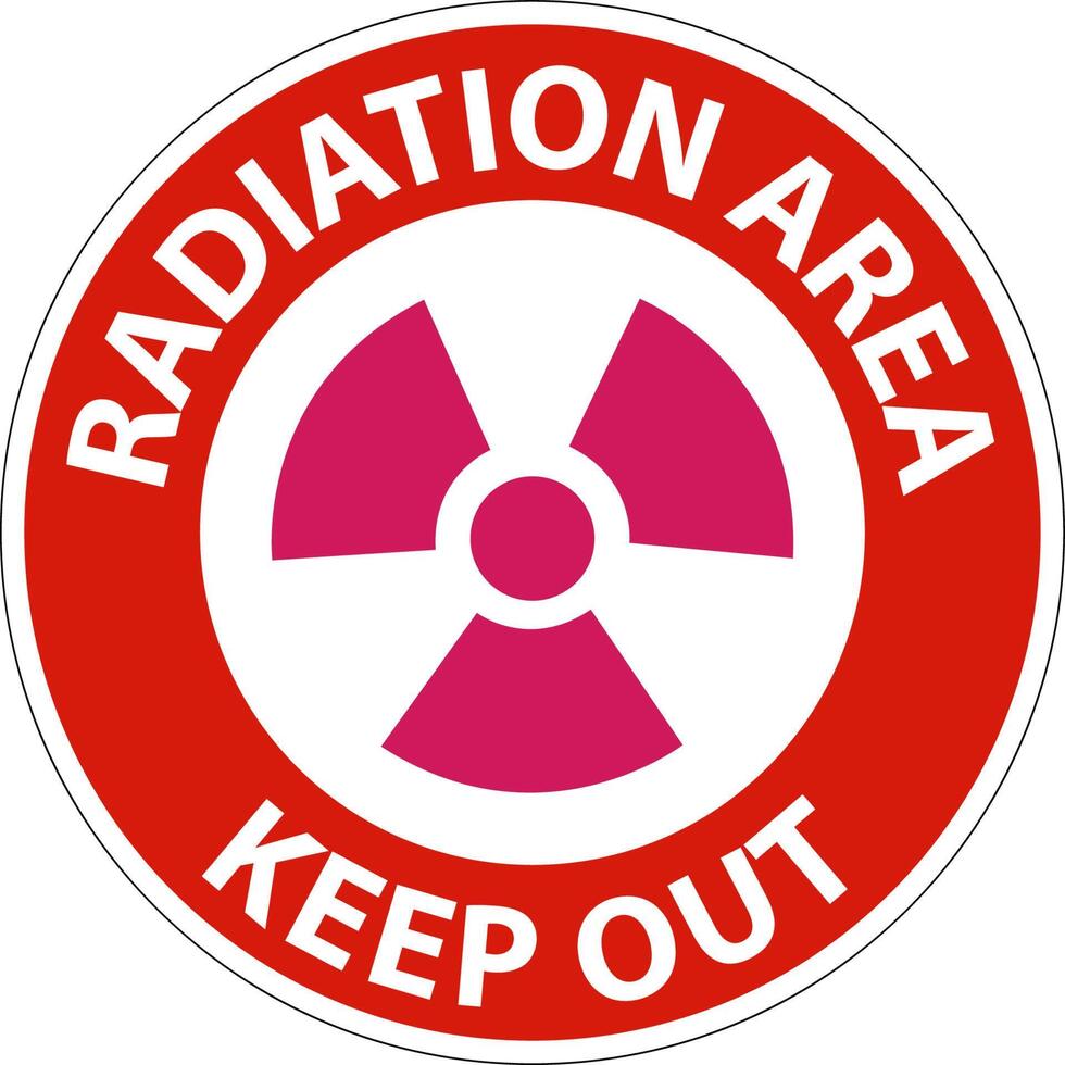 Danger Radiation Area Keep Out Sign On White Background vector