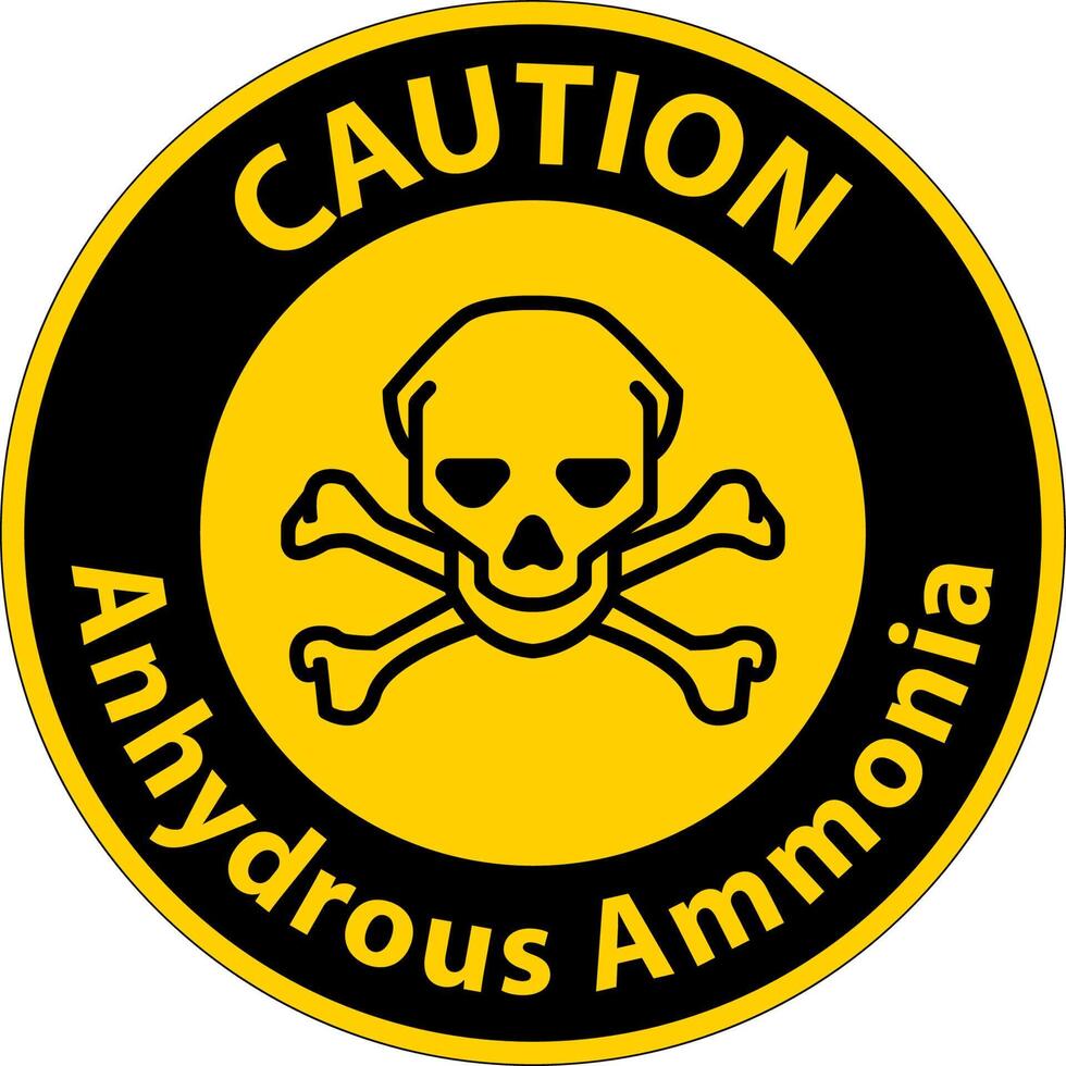 Caution Anhydrous Ammonia Sign On White Background vector