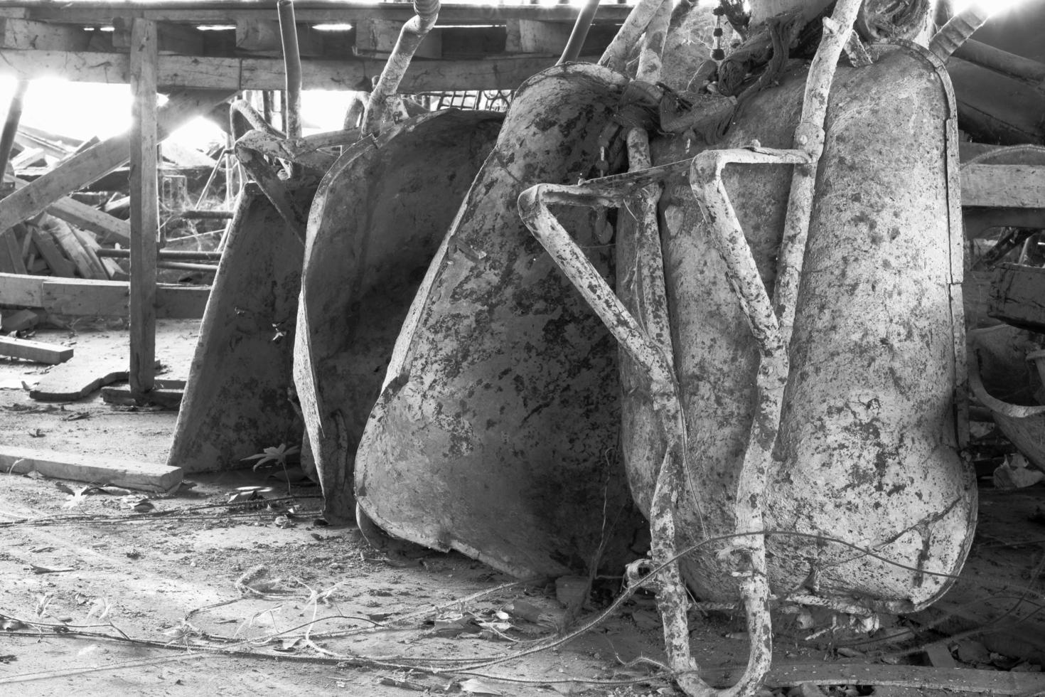 old wheel barrows. photo