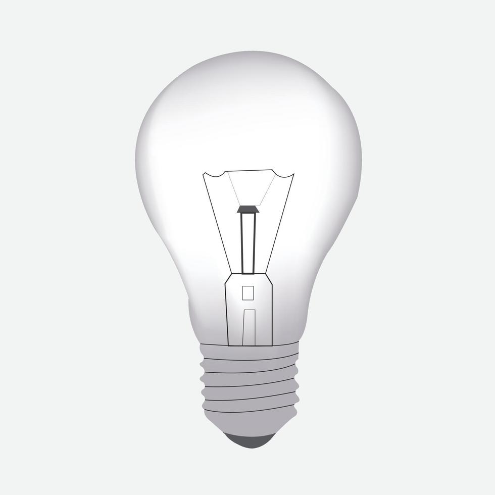 illustration of a lamp icon in black, energy light design, vector