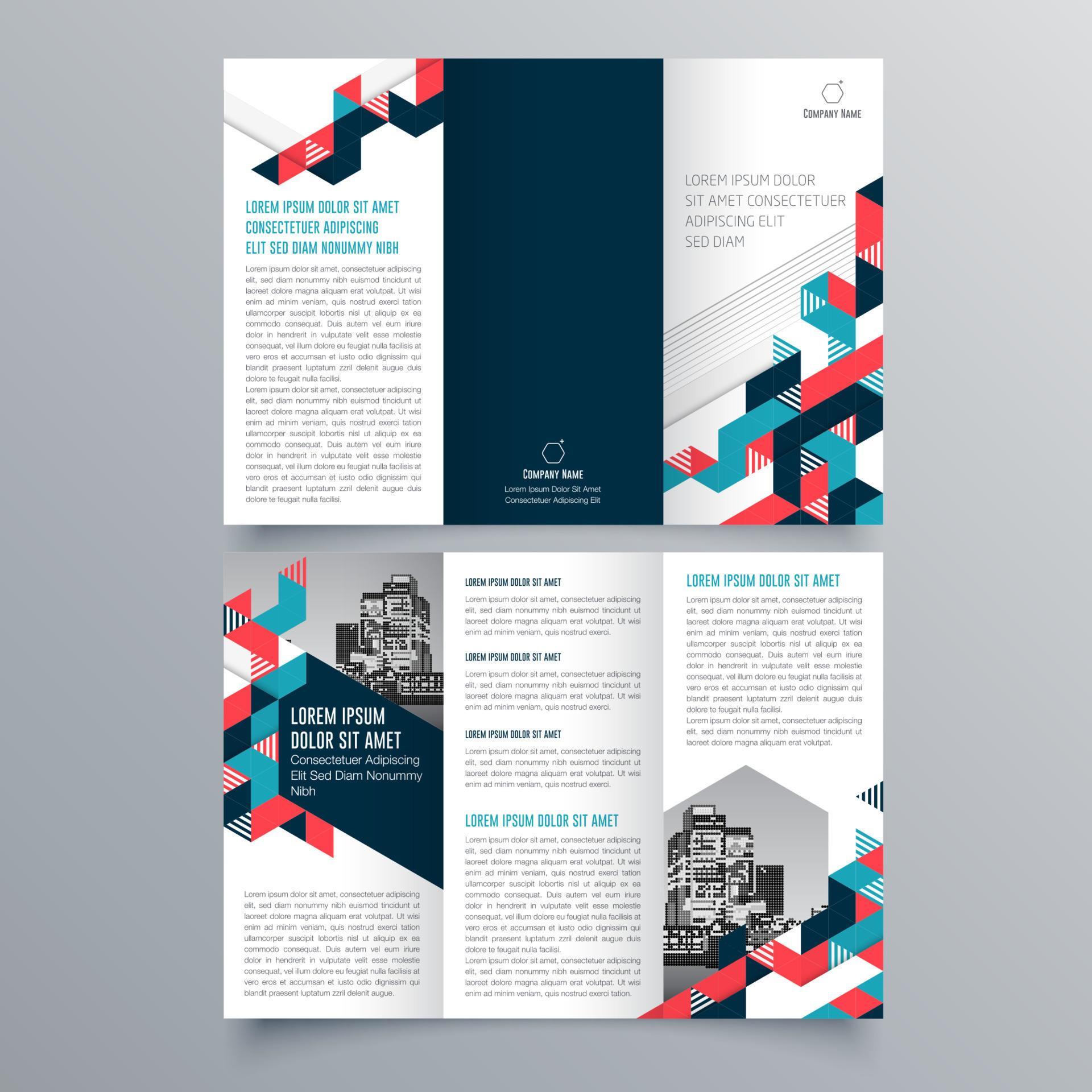 Trifold brochure template Minimalistic geometric design for corporate Trifold brochure template Minimalistic geometric design for corporate