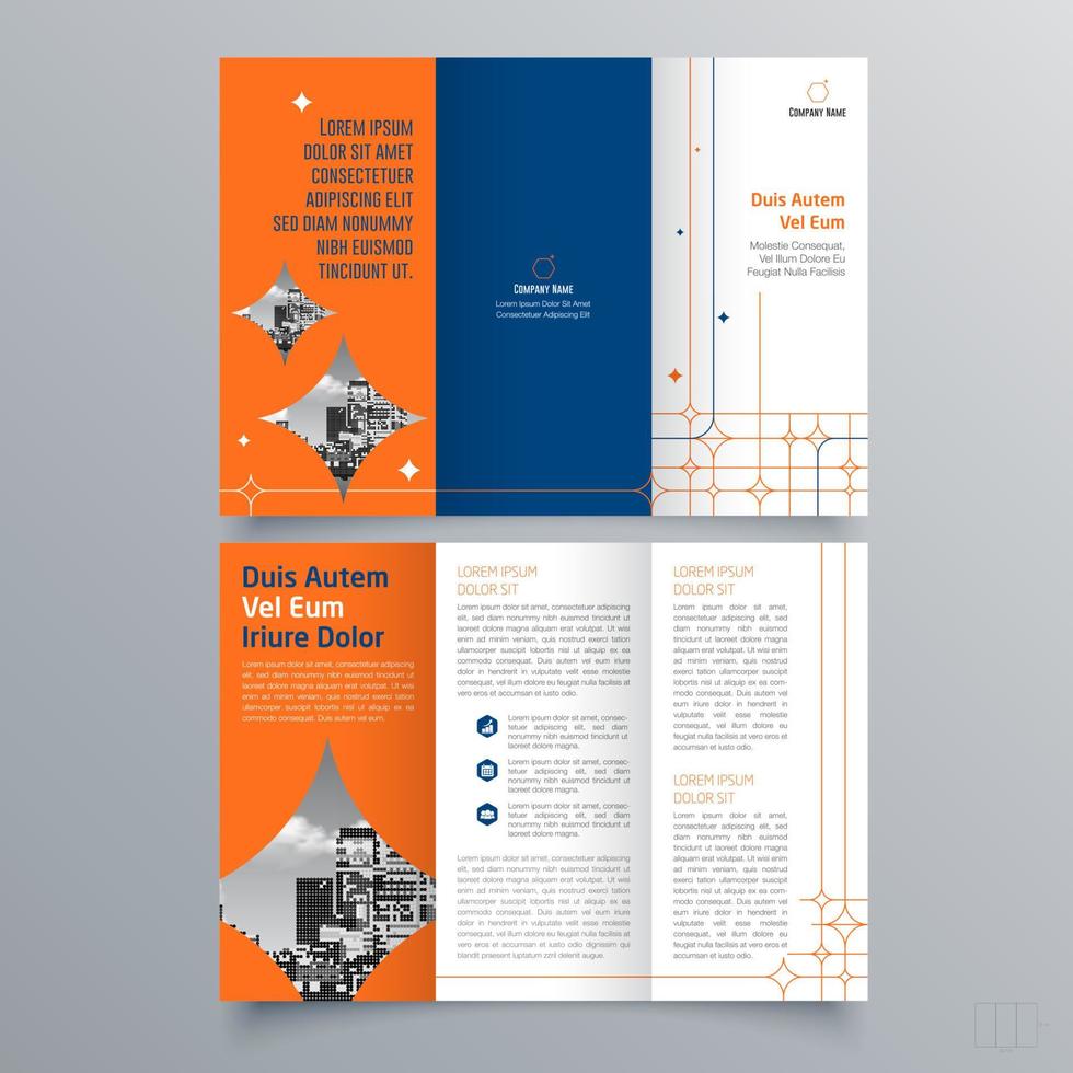 diseño geométrico minimalista de plantilla de folleto tríptico para empresas y negocios. plantilla de vector de folleto de concepto creativo.