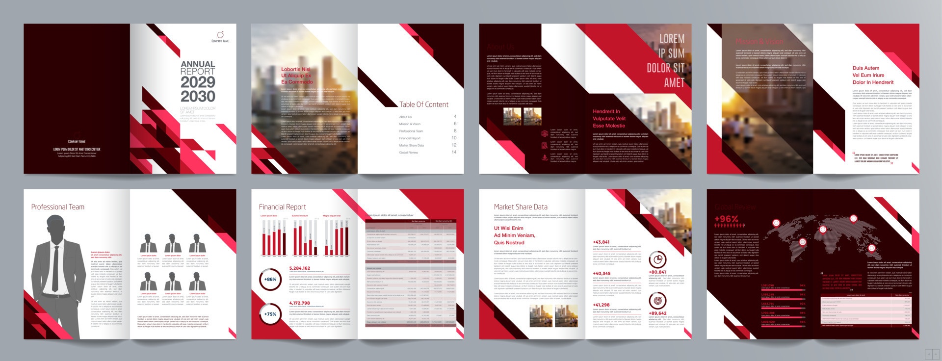 Corporate business presentation guide brochure template, Annual report